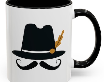 Vintage Mustache Coffee Mug, Fun Gift for Mustache Lovers, Stylish Drinkware for Coffee and Tea, Ideal for Father's Day or Celebrations,