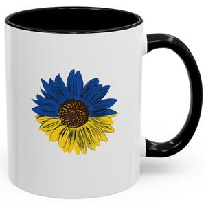 Ukraine Sunflower Accent Coffee Mug - Perfect Gift for Flower Lovers, Home Decor, Eco-Friendly, Birthday, Mothers Day