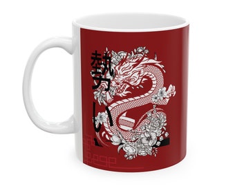 Taza de cerámica con dragón (11 oz), regalo personalizado, taza de café, regalo para amantes de los dragones, taza personalizada con dragón, regalo divertido y moderno, regalo festivo para amantes de los dragones
