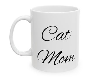Cat Mom Ceramic Mug, 11oz personalized gift l cat lover gift l custom name photo mug