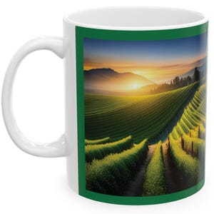 Grape vineyard Ceramic Mug, 11oz personalized gift custom name mug wine lover gift fun cool trendy gift present holiday vineyard lover gift