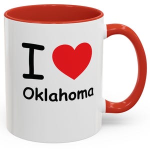 I Love Oklahoma Coffee Mug 11oz Perfect for Gifts, Souvenirs, Home Decor, Oklahoma Pride, Travel Lovers