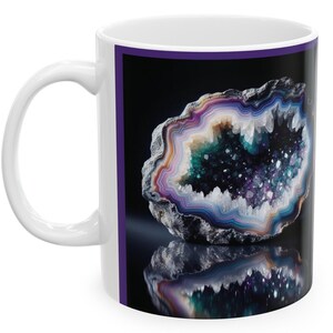 Geode Keramikbecher, 11 Unze personalisiertes Geschenk benutzerdefinierte Name Becher Geode Liebhaber Geschenk Spaß cooles modisches Geschenk vorhanden Feiertagsrocksammlerbecher