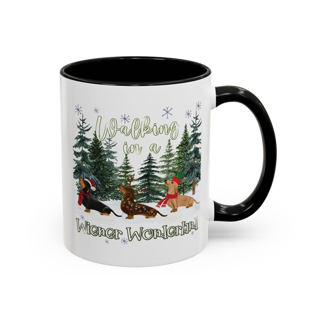 Weiner Dog Winter Wonderland Accent Coffee Mug - Dog Lovers Gift ...