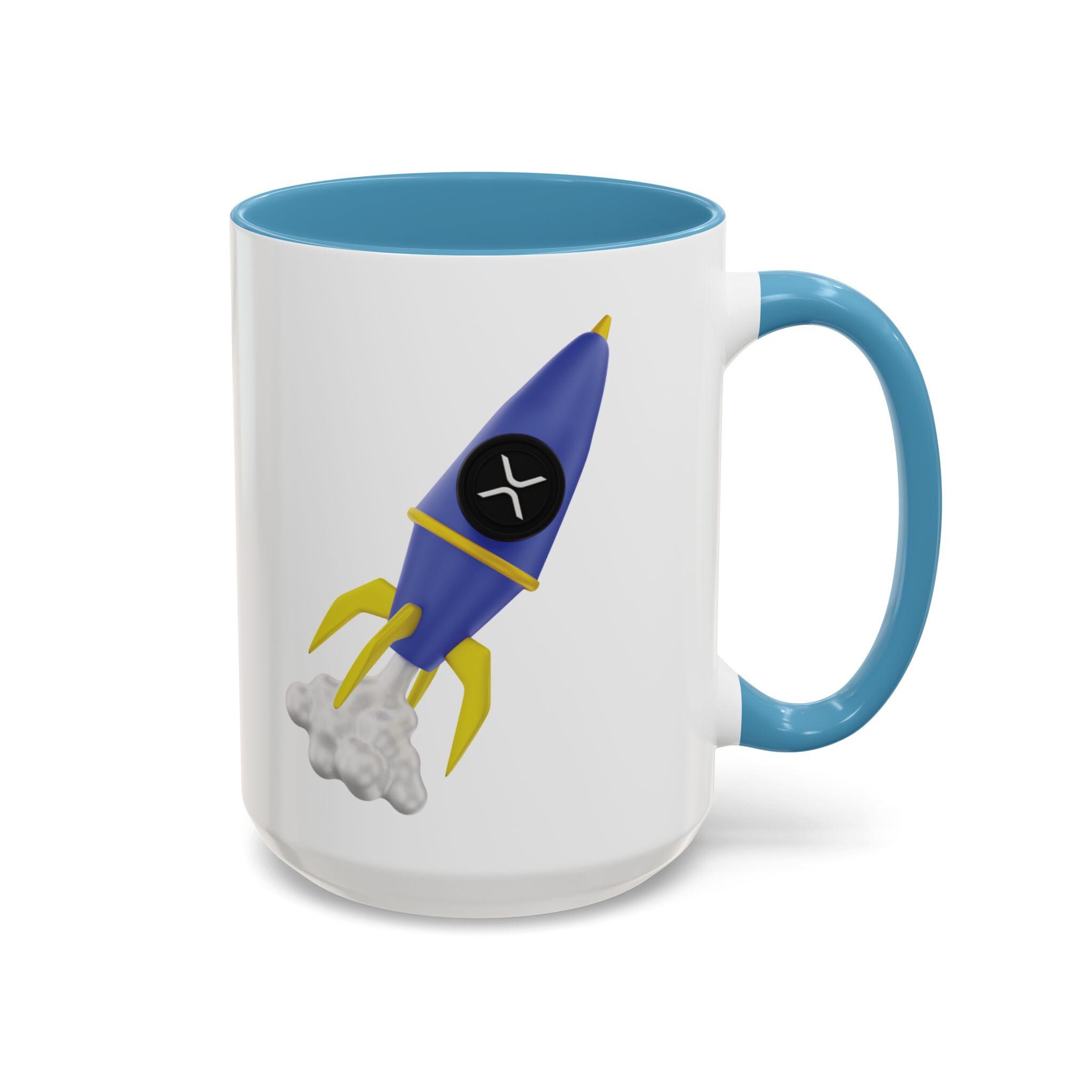 XRPロケット打ち上げコーヒーマグ -  宇宙愛好家への楽しいギフト、自宅やオフィス用のユニークなセラミックマグ、11オンスまたは15オンス、誕生日、休日に最適、