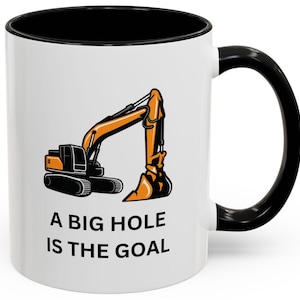 Excavator Coffee Mug - Construction Gift for Builders, Heavy Equipment Enthusiasts, Funny Mug, Office Décor, Unique Gift Idea, Birthday