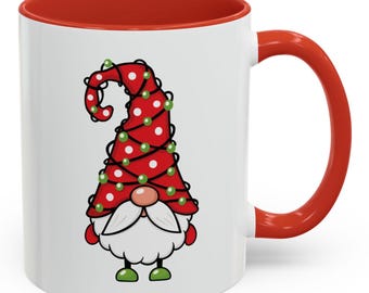 Cute Christmas Gnome 11oz. Coffee Mug, Holiday Gift, Gnome Lover Mug, Santa Decor, Festive Drinkware, Christmas Morning