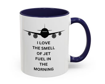 Jet Fuel Coffee Mug Airplane Lover Gift, Pilot Coffee Cup, Travel - Main Image