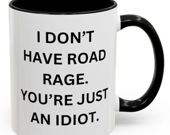 Caneca de café engraçada Road Rage - Ótimo presente para viajantes - Caneca atrevida para amantes de café - Canecas decorativas de 11 onças e 15 onças, humor, entusiastas de carros