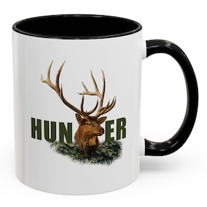 Hunting Coffee Mug, Outdoor Enthusiasts Gift, Rustic Cabin Decor, Unique Hunter Mug, Nature Lover&#39;s Drinkware, Perfect for Campfire