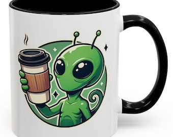 Alien Coffee Mug - Fun Out of This World Gift for Sci-Fi Lovers, Cute Mugs for Office, Unique Aliens Coffee Cups, Quirky Kitchen Decor