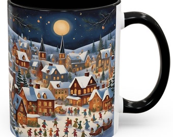 Winter Wonderland Kaffeetasse 11 Unzen, Festliches Urlaub Trinkgefäß, gemütliche Winternächte, Weihnachtsgeschenk für Teeliebhaber, heiße Kakaotasse