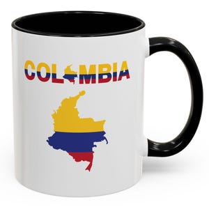 Colombia Flag Accent Coffee Mug | 11oz & 15oz | Perfect Gift for Travelers, Coffee Lovers, Home Decor, Educational Use, Colombia Enthusiasts