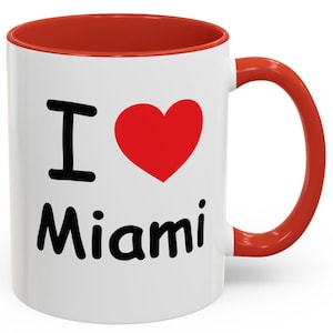 I Love Miami Accent Coffee Mug  11oz- Perfect for Souvenir, Gift, Home Decor, Fun Mug, Miami Lovers, Travel Memories