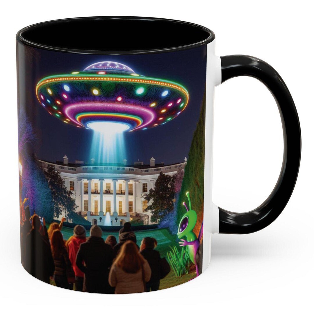 Whitehouse Whimsical Alien Encounter Mug Fun Coffee Cup, UFO Design ...