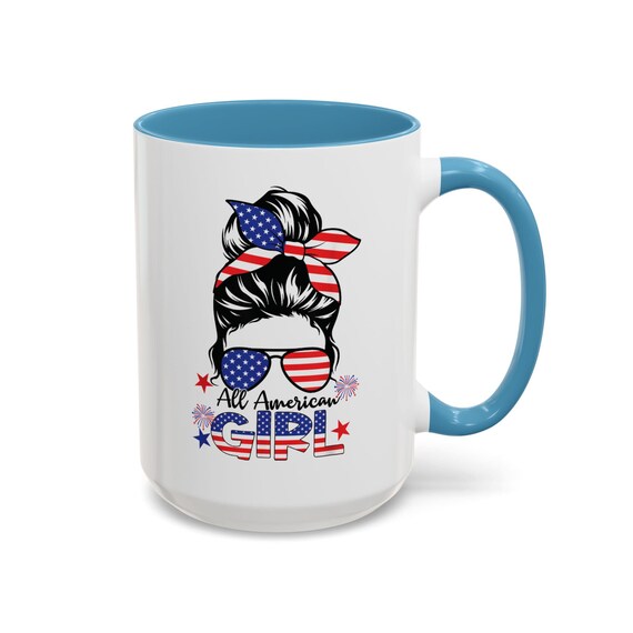 All American Girl Coffee Mug, Patriotic Mug for Fourth of July, USA Coffee  Cup, Gift for Her, Independence Day Drinkware - Etsy Israel