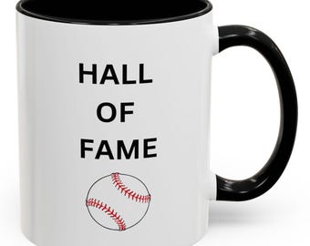 Hall of Fame Baseball Coffee Mug | Perfect Gift for Sports Fans, Dads, Birthdays, Father's Day, Home Office Decor, Personalized Cup