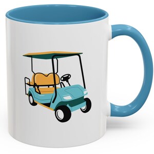 Koffiemok golfkar, leuk golfcadeau, gepersonaliseerde koffiekop, mok golfliefhebber, unieke golfaccessoires