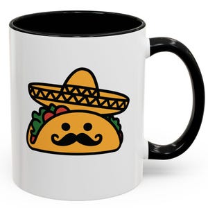 Cute Taco Accent Coffee Mug | Fun Coffee Cup for Taco Lovers | Gift for Foodies, Birthdays, Celebrations, Kitchen Decor