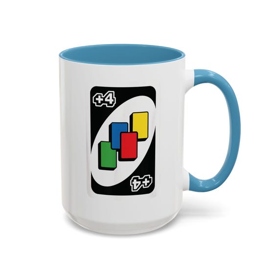 Plus 4 Wild Card Uno Card Mug | Accent Coffee Mug - Etsy