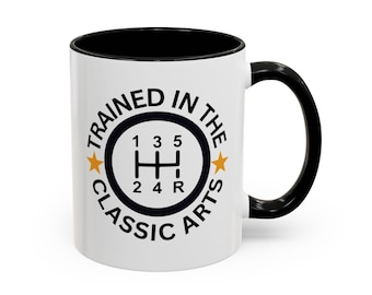 Auto-Liebhaber-Tasse Klassische Kunst-Kaffeetasse - Ausgebildet in den klassischen Künsten, einzigartiges Geschenk, Vintage-Stil, Kunstliebhaber-Tasse, perfekt für Zuhause oder das Büro
