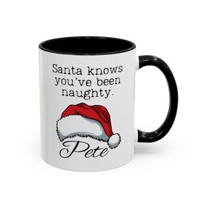 Santa Naughty Coffee Mug, Holiday Gift, Christmas Mug, Funny Coffee Cup, Personalized Xmas Mug, Stocking Stuffer