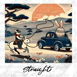 Yeehaw Howdy Rabbit Giddyup Cowboy Bunni Retro Western Print - Easter Sublimation Design Digital File (Tumbler Shirt Sticker Vector PNG SVG)