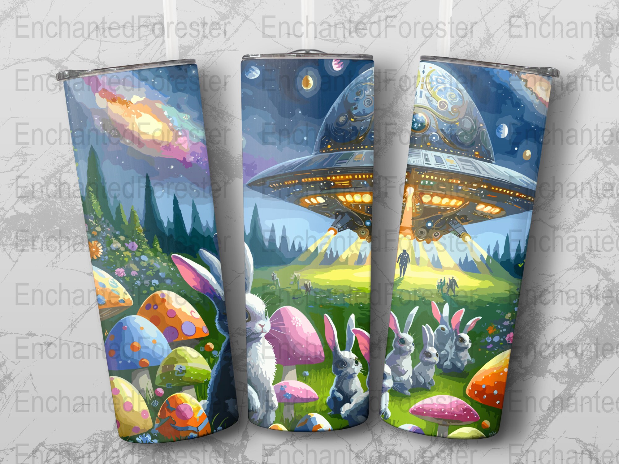 Alien UFO Space Bunny, Outer Space Easter Bunny Fantasy Bundle ...