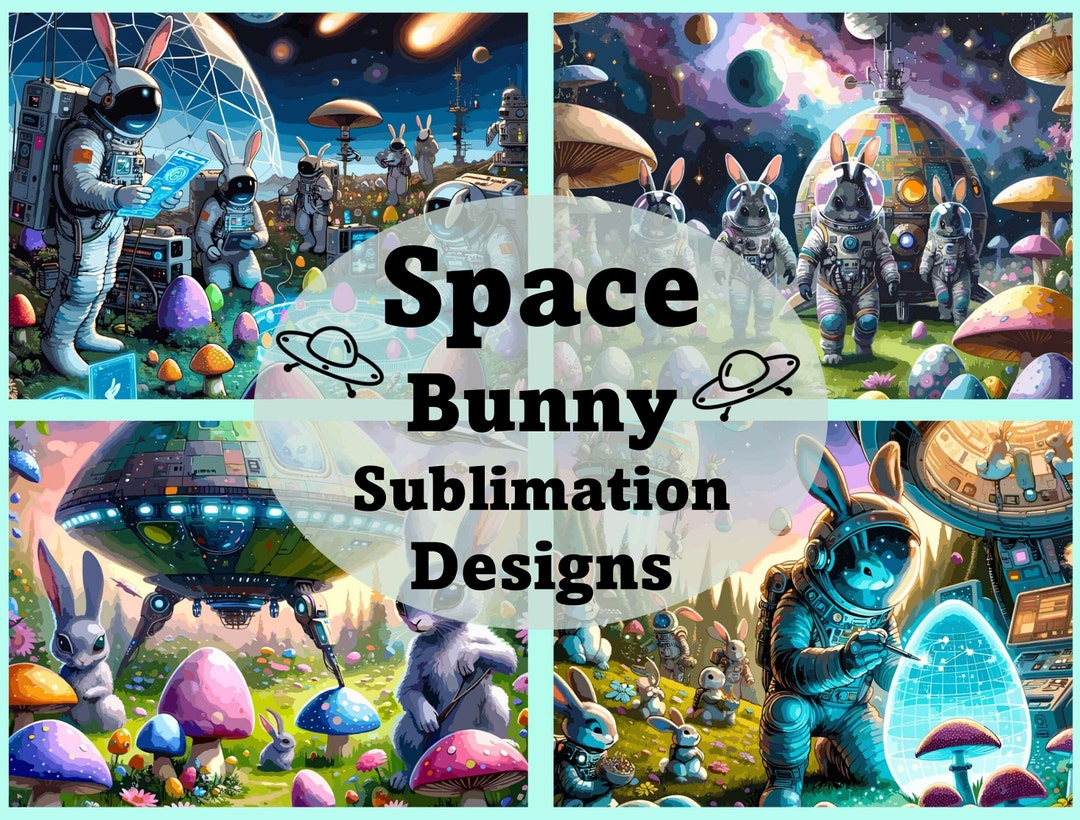 Alien UFO Space Bunny, Outer Space Easter Bunny Fantasy Bundle ...
