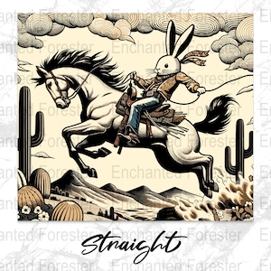 Country Rabbit Cowboy Bunny Western YeeHaw Howdy Retro Vintage Print Sublimation Design Digital Shirt Planner Tumbler PNG SVG
