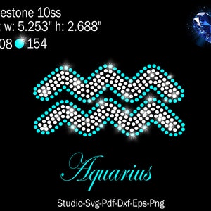 Verseau strass, Svg Verseau, modèle Verseau, strass Svg, modèle de strass, strass, signes du zodiaque strass, Svg zodiaque