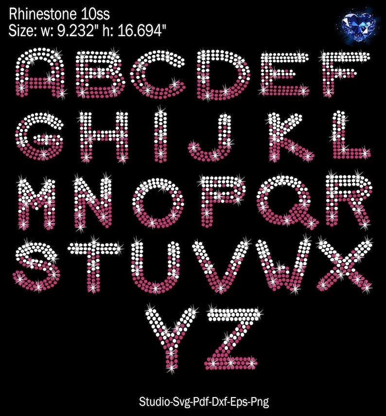 Bundle Alphabet Rhinestone, Degraded Alphabet Rhinestone, Alphabet Svg ...
