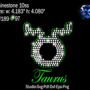 Stier Strass, Stier SVG, Stier Vorlage, Strass Vorlage, Strasssteine, Sternzeichen Strass
