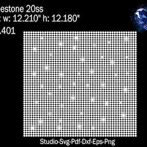 Rhinestone Template 12X12 20SS, Rhinestone Sheet Svg, Rhinestone Svg, Rhinestones, Template Svg, Rhinestone 20ss, Rhinestone Cut File, Svg