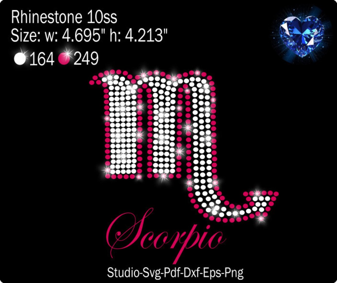 Scorpio Rinestone Color Scorpio Rhinestone, Scorpio Svg, Scorpio Template, Rhinestone Svg ...