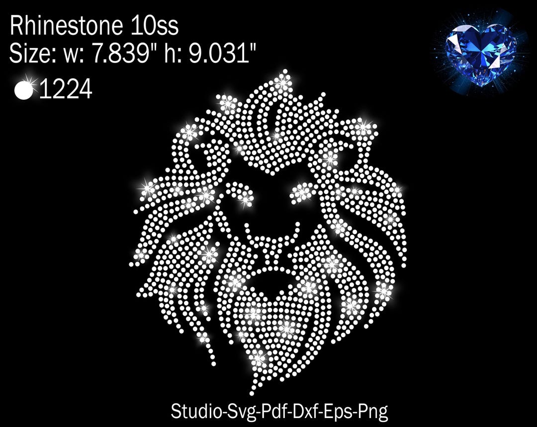Lion Rhinestone, Lion Svg, Lion Template, Lion Cut File, Lion ...