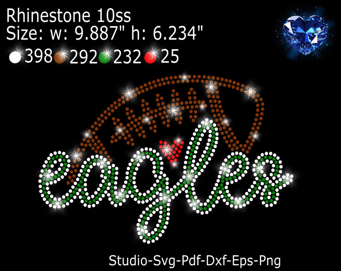 Nfl Logo Rhinestone Eagles Rhinestone, Rhinestone Svg, Rhinestone Template, Eagles Svg ...