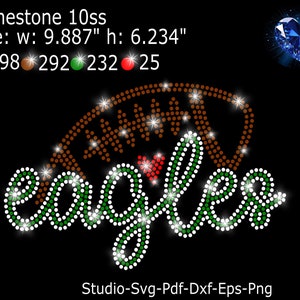 Eagles strass, strass Svg, modello strass, Eagles Svg, strass di football americano, strass di football americano, calcio Svg