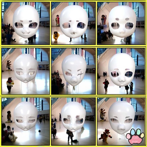 3D Printed Resin Kig Fursuit Head Base 25CM, Kigurumi Furry Head, 8 Head Bases, Kemono Head Base Skull, DIY Uncovered Fursuit Headgear Base