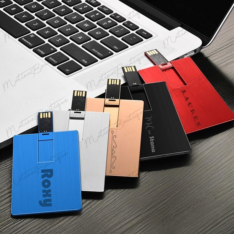 Customized Logo Metal Card Engraving Usb Flash Drive, Multicolor Card