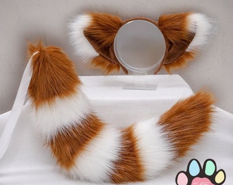 Fox/hond/wasbeer cosplay fursuit oren en staart set | Gesimuleerde dieren Harige kostuumoren en staart | Accessoires voor meidoutfits | 28 Opties