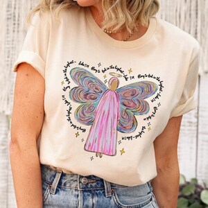 Christian Christmas Tee Shirts Pink Angel God Christian Christmas Tee Shirts Pink Angel God