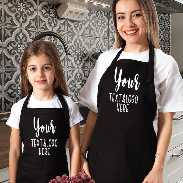Personalised Matching Family Apron with Names ,Customized Apron, Baking Apron,Personalized Apron for Women, Custom Mother's Day Gift
