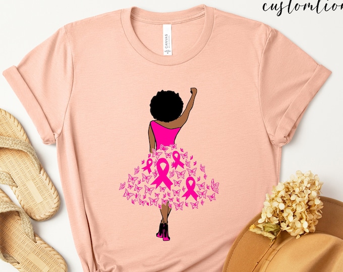 Queen Clipart African American Shirt, Survivor Shirt, Pink Ribbon Shirt ...