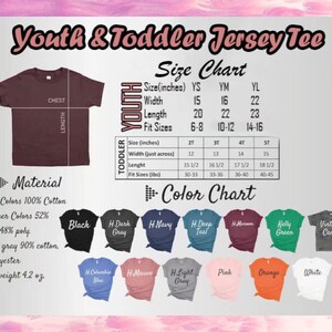 youth and toddler jersey sizes chart
