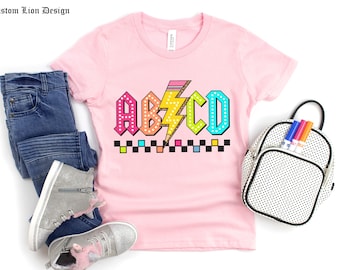 ABCD Teacher Shirt, Kindergarten Teacher Shirt, Elementary School Shirt, Custom ABCD Tee, Back To School Shirt,  Teacher Appreciation Gift