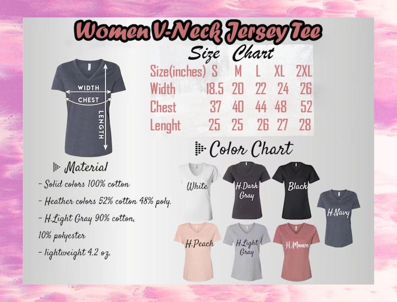 a woman's v - neck jersey tee shirt size chart