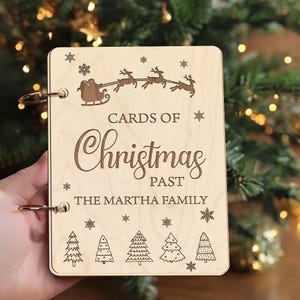 Aangepaste kerstkaarthouder, aangepast kerstkaartenboek, kaarten aandenken, kaartopslag, aangepast kerstgeheugenboek, aangepaste kaarthouder