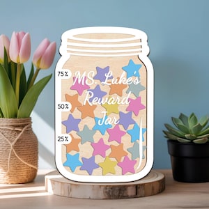 Personalized Reward Jar for Classroom, Star Jar Reward Jar for Teacher, Classroom Decor, Teacher Reward Jar, Back To School Gift, Kid gift