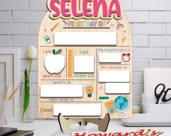 Personalized First & Last Day of School Sign, 1st Day Of School Board Gift for Kids, Custom First Day Of School Sign, Back to School Sign
